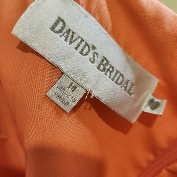 Elegant Coral Strapless Dress - Picture 2 of 9